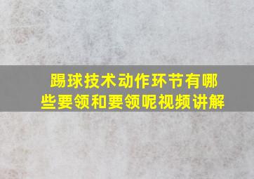 踢球技术动作环节有哪些要领和要领呢视频讲解