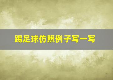 踢足球仿照例子写一写