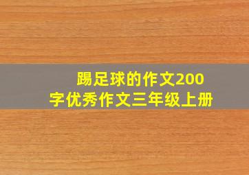 踢足球的作文200字优秀作文三年级上册