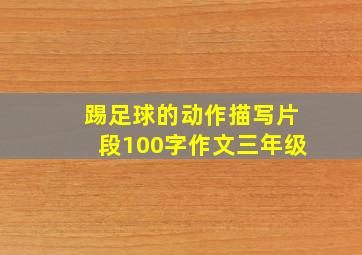 踢足球的动作描写片段100字作文三年级