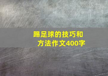 踢足球的技巧和方法作文400字