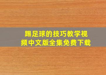 踢足球的技巧教学视频中文版全集免费下载