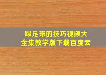 踢足球的技巧视频大全集教学版下载百度云