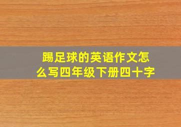 踢足球的英语作文怎么写四年级下册四十字