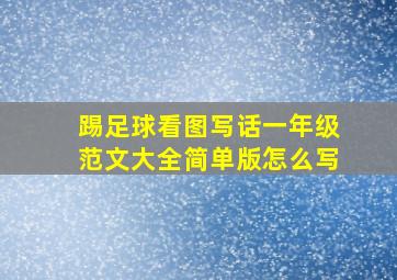 踢足球看图写话一年级范文大全简单版怎么写