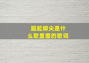 踮起脚尖是什么歌里面的歌词