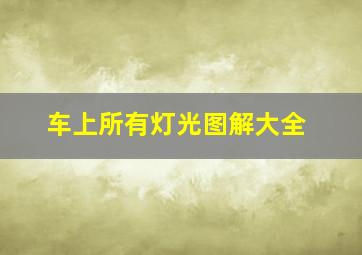 车上所有灯光图解大全