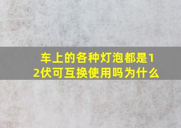 车上的各种灯泡都是12伏可互换使用吗为什么