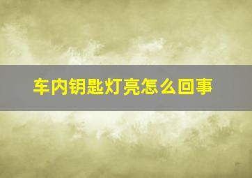 车内钥匙灯亮怎么回事