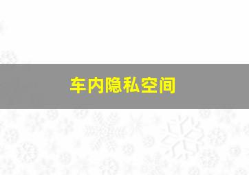 车内隐私空间