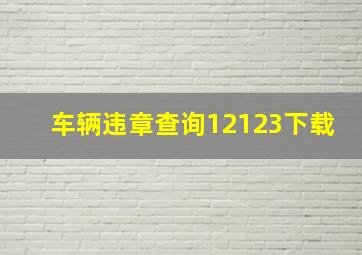 车辆违章查询12123下载