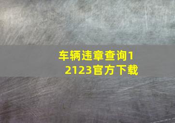 车辆违章查询12123官方下载