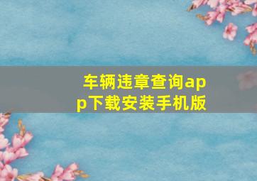 车辆违章查询app下载安装手机版