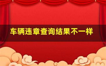 车辆违章查询结果不一样