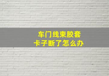 车门线束胶套卡子断了怎么办