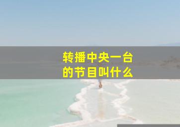 转播中央一台的节目叫什么