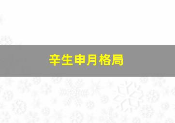 辛生申月格局