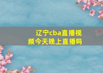 辽宁cba直播视频今天晚上直播吗