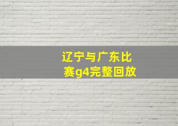 辽宁与广东比赛g4完整回放