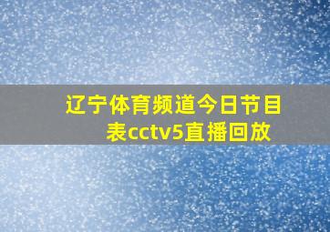 辽宁体育频道今日节目表cctv5直播回放