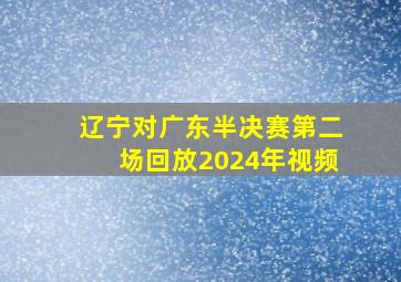 辽宁对广东半决赛第二场回放2024年视频