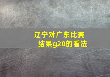 辽宁对广东比赛结果g20的看法