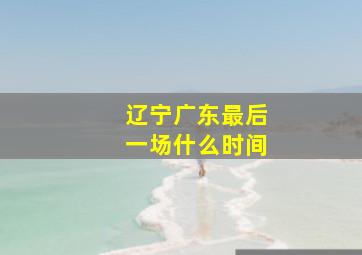 辽宁广东最后一场什么时间