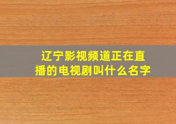 辽宁影视频道正在直播的电视剧叫什么名字