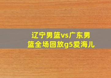 辽宁男篮vs广东男篮全场回放g5爱海儿