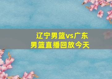 辽宁男篮vs广东男篮直播回放今天