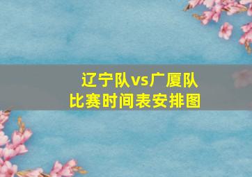 辽宁队vs广厦队比赛时间表安排图