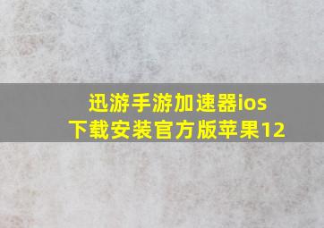 迅游手游加速器ios下载安装官方版苹果12