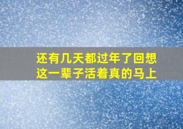 还有几天都过年了回想这一辈子活着真的马上