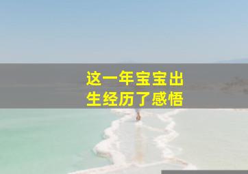 这一年宝宝出生经历了感悟