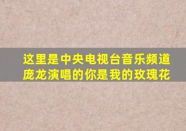 这里是中央电视台音乐频道庞龙演唱的你是我的玫瑰花