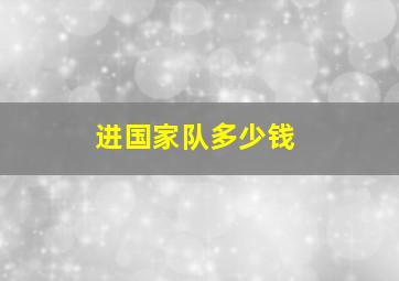 进国家队多少钱