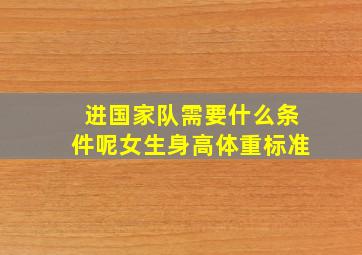 进国家队需要什么条件呢女生身高体重标准