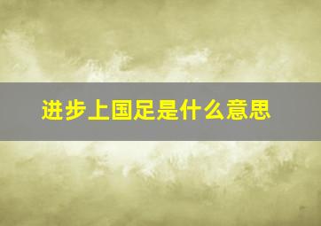 进步上国足是什么意思