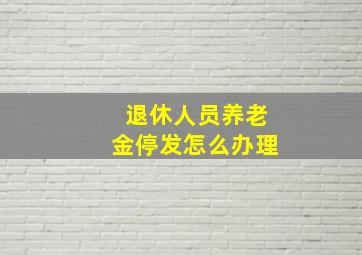 退休人员养老金停发怎么办理