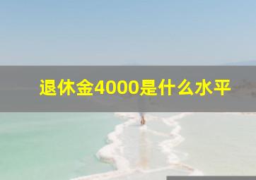 退休金4000是什么水平