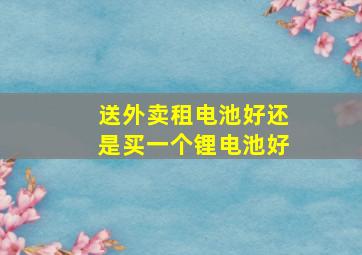 送外卖租电池好还是买一个锂电池好