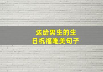 送给男生的生日祝福唯美句子