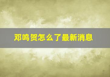 邓鸣贺怎么了最新消息