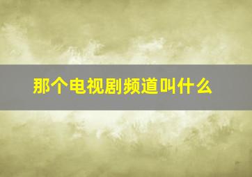 那个电视剧频道叫什么