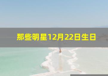 那些明星12月22日生日