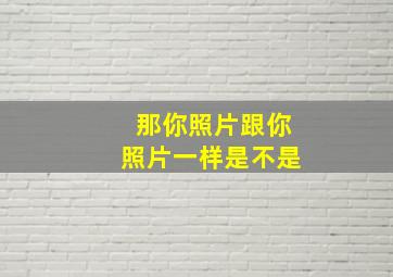 那你照片跟你照片一样是不是