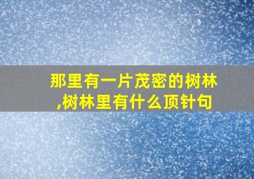 那里有一片茂密的树林,树林里有什么顶针句