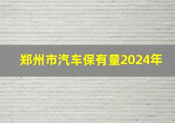 郑州市汽车保有量2024年