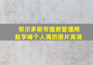 鄂尔多斯市煤炭管理局赵学峰个人简历图片高清