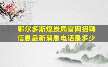 鄂尔多斯煤炭局官网招聘信息最新消息电话是多少